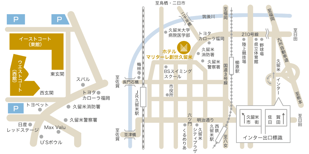 ホテル周辺の地図